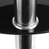 Maison & White Petite table ronde en verre à 2 niveaux | Tablette de rangement | Pieds en acier inoxydable avec surfaces en verre trempé (Noir)
