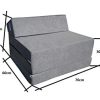 Matelas lit fauteuil futon pliable pliant choix des couleurs - longueur 200 cm ( 1008-Gris)