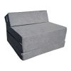 Matelas lit fauteuil futon pliable pliant choix des couleurs - longueur 200 cm ( 1008-Gris)