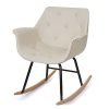 Mendler Fauteuil à Bascule Malmö T820, Rocking-Chair, Fauteuil basculant, Relax ~ Similicuir, crème