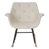 Mendler Fauteuil à Bascule Malmö T820, Rocking-Chair, Fauteuil basculant, Relax ~ Similicuir, crème