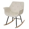 Mendler Fauteuil à Bascule Malmö T820, Rocking-Chair, Fauteuil basculant, Relax ~ Similicuir, crème
