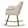 Mendler Fauteuil à Bascule Malmö T820, Rocking-Chair, Fauteuil basculant, Relax ~ Similicuir, crème