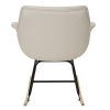 Mendler Fauteuil à Bascule Malmö T820, Rocking-Chair, Fauteuil basculant, Relax ~ Similicuir, crème