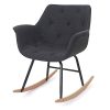 Mendler Fauteuil à Bascule Malmö T820, Rocking-Chair, Fauteuil basculant, Relax ~ Tissu, Gris foncé