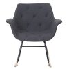 Mendler Fauteuil à Bascule Malmö T820, Rocking-Chair, Fauteuil basculant, Relax ~ Tissu, Gris foncé