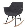 Mendler Fauteuil à Bascule Malmö T820, Rocking-Chair, Fauteuil basculant, Relax ~ Tissu, Gris foncé