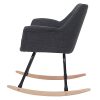 Mendler Fauteuil à Bascule Malmö T820, Rocking-Chair, Fauteuil basculant, Relax ~ Tissu, Gris foncé