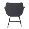 Mendler Fauteuil à Bascule Malmö T820, Rocking-Chair, Fauteuil basculant, Relax ~ Tissu, Gris foncé