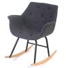 Mendler Fauteuil à Bascule Malmö T820, Rocking-Chair, Fauteuil de Relaxation ~ Tissu, Gris
