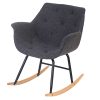 Mendler Fauteuil à Bascule Malmö T820, Rocking-Chair, Fauteuil de Relaxation ~ Tissu, Gris