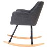 Mendler Fauteuil à Bascule Malmö T820, Rocking-Chair, Fauteuil de Relaxation ~ Tissu, Gris