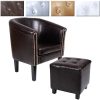 Miadomodo-Fauteuil-Chesterfield-avec-Tabouret-Pouf-Carr-Coloris-au-Choix-Bois-et-Simili-Cuir-0 Miadomodo - Fauteuil Chesterfield avec Tabouret Pouf Carré (Coloris au Choix) Bois et Simili Cuir
