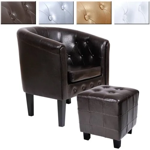 Miadomodo-Fauteuil-et-Tabouret-Chesterfield-en-Simili-Cuir-et-Bois-Coloris-au-Choix-0 Miadomodo - Fauteuil et Tabouret Chesterfield en Simili Cuir et Bois (Coloris au Choix)