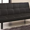 Mobilier Deco Banquette clic clac Noir Couture Blanche Convertible