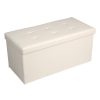 Pouf Coffre de Rangement Pliable - en Simili Cuir, env. 85 x 40 x 40 cm, Chargement Max. de 160 kg, Couleur au Choix - Tabouret, Repose-Pieds, Pouf Carré, Meubles Pliables