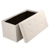 Pouf Coffre de Rangement Pliable - en Simili Cuir, env. 85 x 40 x 40 cm, Chargement Max. de 160 kg, Couleur au Choix - Tabouret, Repose-Pieds, Pouf Carré, Meubles Pliables