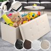 Pouf Coffre de Rangement Pliable - en Simili Cuir, env. 85 x 40 x 40 cm, Chargement Max. de 160 kg, Couleur au Choix - Tabouret, Repose-Pieds, Pouf Carré, Meubles Pliables