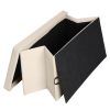 Pouf Coffre de Rangement Pliable - en Simili Cuir, env. 85 x 40 x 40 cm, Chargement Max. de 160 kg, Couleur au Choix - Tabouret, Repose-Pieds, Pouf Carré, Meubles Pliables