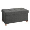 SONGMICS-Banc-de-Rangement-Tabouret-rembourr-Pliable-Coffre-avec-Couvercle-Pieds-en-Bois-Massif-Gain-de-Place-Volume-65L-Capacit-de-Charge-300-kg-pour-Chambre-Couloir-Gris-fonc-LSF16GYZ-0 SONGMICS Banc de Rangement, Tabouret rembourré Pliable, Coffre avec Couvercle, Pieds en Bois Massif, Gain de Place, Volume 65L, Capacité de Charge 300 kg, pour Chambre, Couloir, Gris foncé LSF16GYZ