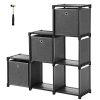 SONGMICS-Bibliothque-tagre-de-Rangement--6-Casiers-tagre-en-Forme-dchelle-avec-3-Botes-de-Rangement-Organiseur-DIY-Cadre-Robuste-en-mtal-Maillet-fourni-105-x-30-x-105-cm-Noir-LSN23BK-0 SONGMICS Bibliothèque, Étagère de Rangement à 6 Casiers, Étagère en Forme d'échelle avec 3 Boîtes de Rangement, Organiseur DIY, Cadre Robuste en métal, Maillet fourni, 105 x 30 x 105 cm, Noir LSN23BK