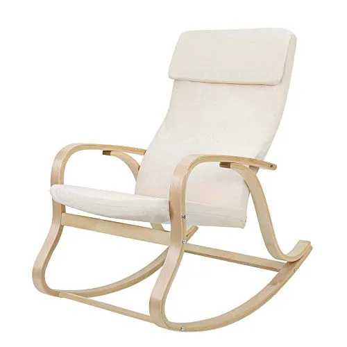 SONGMICS-Fauteuil--Bascule-en-Bois-de-Bouleau-Chaise-berante-avec-Oreiller-Housse-en-Coton-Capacit-de-Charge-120-kg-Beige-LYY30M-0 SONGMICS Fauteuil à Bascule en Bois de Bouleau, Chaise berçante, avec Oreiller, Housse en Coton, Capacité de Charge 120 kg, Beige LYY30M