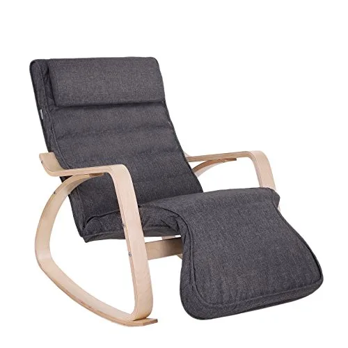 SONGMICS-Fauteuil--bascule-Fauteuil-berant-en-Bois-avec-Repose-pied-rglable-5-niveaux-Housse-amovible-lavable-Charge-max-150-kg-Dimensions-67-x-125-x-91-cm-Gris-fonc-LYY42GYZ-0 SONGMICS Fauteuil à bascule, Fauteuil berçant en Bois, avec Repose-pied réglable 5 niveaux, Housse amovible lavable, Charge max 150 kg, Dimensions 67 x 125 x 91 cm, Gris foncé LYY42GYZ