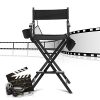 EBTOOLS Chaise de Maquillage, légère et Portable avec Poches latérales Noir