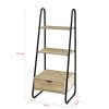 SoBuy® FRG219-N Bibliothèque Étagère Style échelle de 3 Niveaux et 1 tiroir Structure en métal -L44cmxP36cmxH115cm