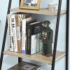 SoBuy® FRG219-N Bibliothèque Étagère Style échelle de 3 Niveaux et 1 tiroir Structure en métal -L44cmxP36cmxH115cm
