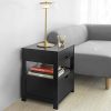 SoBuy-FRG258-SCH-Table-de-Chevet-Bout-de-Canap-Table-dAppoint-avec-2-tiroirs-et-1-tagre-de-Rangement-Noir-0-1 SoBuy® FRG258-SCH Table de Chevet Bout de Canapé Table d'Appoint avec 2 tiroirs et 1 étagère de Rangement - Noir