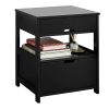 SoBuy-FRG258-SCH-Table-de-Chevet-Bout-de-Canap-Table-dAppoint-avec-2-tiroirs-et-1-tagre-de-Rangement-Noir-0 SoBuy® FRG258-SCH Table de Chevet Bout de Canapé Table d'Appoint avec 2 tiroirs et 1 étagère de Rangement - Noir
