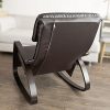 SoBuy® FST20-BR Fauteuil à bascule berçante relax avec pochette latérale amovible, Rocking Chair Bouleau Flexible