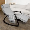 SoBuy® FST20-HG Eponge plus épais!! Fauteuil à bascule berçante relax avec pochette latérale amovible, Rocking Chair Bouleau Flexible