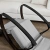 SoBuy® FST20-HG Eponge plus épais!! Fauteuil à bascule berçante relax avec pochette latérale amovible, Rocking Chair Bouleau Flexible