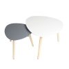 Table-basse-Ensemble-de-2-tables-dappoint-gigognes-scandinaves-Table-dappoint-triangulaire-moderne-pour-balcon-de-salon-Blanc-et-Gris-0-2 Table basse Ensemble de 2 tables d'appoint gigognes scandinaves Table d'appoint triangulaire moderne pour balcon de salon (Blanc et Gris)