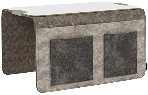 Unbekannt 201040222-HE Canapé Butler Carry avec 4 Poches et Plateau Gris Clair/Gris foncé