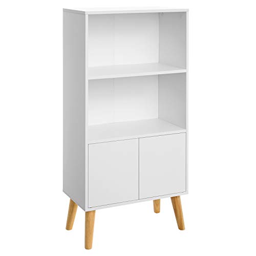 VASAGLE-Bibliothque-tagre-de-Rangement--3-Niveaux-avec-Portes-pour-Livres-Photos-Dcorations-dans-Salon-Bureau-Bibliothque-Style-Moderne-Blanc-LBC09WT-0 VASAGLE Bibliothèque, Étagère de Rangement à 3 Niveaux, avec Portes, pour Livres, Photos, Décorations dans Salon, Bureau, Bibliothèque, Style Moderne, Blanc LBC09WT