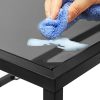 VASAGLE Table Basse, avec Plateau en Verre trempé, Table de Salon, Étagère à Motif Fleurs, Cadre en Fer, Bout de canapé, Résistance testée par SGS, Décoration, Noir LGT11BK