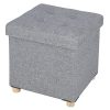 WOLTU-988-Tabouret-Pouf-Coffre-de-Rangement-Pliable-Assise-rembourre-en-Lin-Jambe-en-BoisCouvercle-Amovible38x375x38cm-LxWxH-2-Couleurs-0 eSituro OM014-A Repose-Pieds Chaises Pouf Tabouret Coffres Tabouret Cube avec Compartiment de Rangement Couvercle de Lin Amovible Pied en Bois
