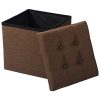 WOLTU Lot de 2 Tabouret Cube avec Coffre de Rangement Pliant,Couvercle Amovible siège en Lin coussiné, 37,5x37,5x38cm (L x W x H),4 Couleurs