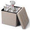 WOLTU-Tabouret-Pouf-Coffre-Bote-de-Rangement-Banc-de-Rangement-Coffre-Sige-rembourr-en-Lin-Sige-Pliable-Gagner-de-lespace-375x375x38CM-0-0 WOLTU Tabouret Pouf Coffre Boîte de Rangement Banc de Rangement Coffre, Siège rembourré en Lin, Siège Pliable Gagner de l'espace, 37,5x37,5x38CM