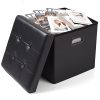 WOLTU-Tabouret-Pouf-Coffre-Cube-Repose-Pieds-avec-Espace-de-Rangement-Bote-de-Rangement-Pliables-en-Similicuir375-375-38cm835-1-0-2 WOLTU Tabouret Pouf Coffre Cube Repose-Pieds avec Espace de Rangement Boîte de Rangement Pliables en Similicuir,37,5 * 37,5 * 38cm,#835-1