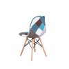 WV LeisureMaster Lot de 4 Fauteuil Salon en Lin avec Patchwork, Chaise de Style Scandinave Nordique, Multicolore