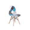 WV LeisureMaster Lot de 4 Fauteuil Salon en Lin avec Patchwork, Chaise de Style Scandinave Nordique, Multicolore