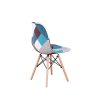 WV LeisureMaster Lot de 4 Fauteuil Salon en Lin avec Patchwork, Chaise de Style Scandinave Nordique, Multicolore