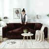 YJOY Élastique Housse de canapé, 1 2 3 4 5 Places Housse de canapé Pure Color Velvet s'adapte Parfaitement à Un Tissu Tissu Stretch Sofa(Le canapé d'angle en L Doit en Acheter Deux)