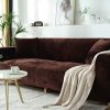 YJOY Élastique Housse de canapé, 1 2 3 4 5 Places Housse de canapé Pure Color Velvet s'adapte Parfaitement à Un Tissu Tissu Stretch Sofa(Le canapé d'angle en L Doit en Acheter Deux)