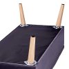 eSituro OM016 Banc Chaises Chaises Pouf Tabouret avec Compartiment de Rangement Couvercle de Velours Amovible Pied en Bois