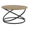 [en.casa] Table Basse Ronde Table de Salon Design Intemporel Panneaux de Particules Métal Couleur Bois et Noir 46 x 79 cm
